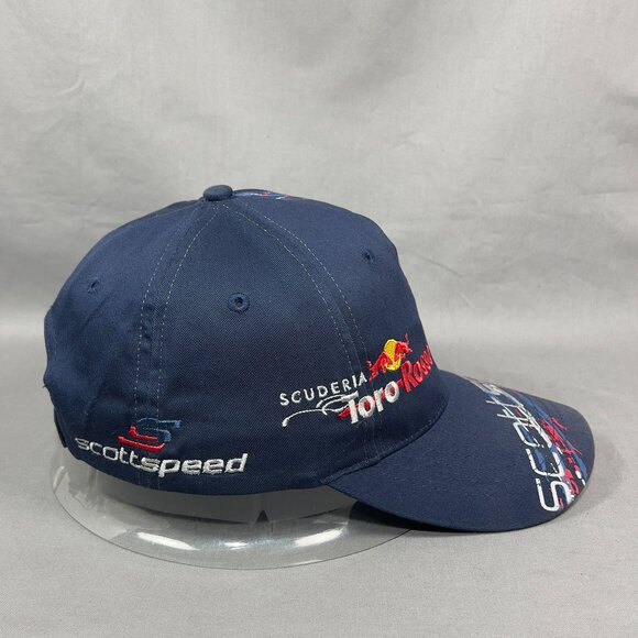 Scott Speed Strapback Hat Blue Red Bull Racing NASCAR Motorsports Formula 1 Mens - Picture 5 of 15